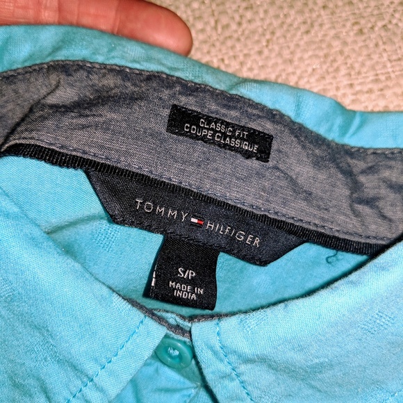 Tommy Hilfiger Textured Dot Button Down Blouse - Picture 5 of 7